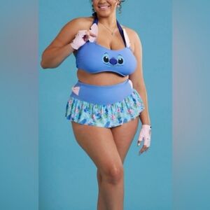 Lilo Blue Bow Skirted Swim Bottoms Hot Topic New Tags 4X XL L